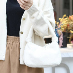 Women Winter Faux Fur Shoulder Bag Lady Handbag Female Party Tote Bag