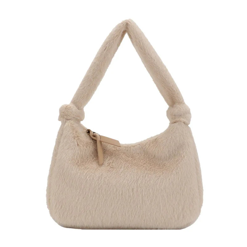 Women Winter Faux Fur Shoulder Bag Lady Handbag Female Party Tote Bag