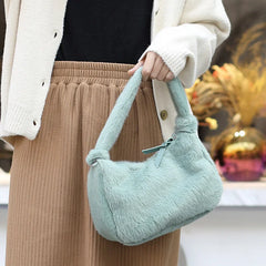 Women Winter Faux Fur Shoulder Bag Lady Handbag Female Party Tote Bag