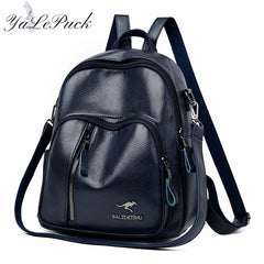 Vintage Leather Backpack Women Shoulder Bag School Bags for Girls