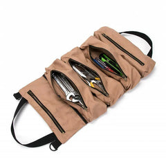 Canvas Tool Roll-Up Bag Wrench Storage Pouch