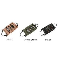 Canvas Tool Roll-Up Bag Wrench Storage Pouch