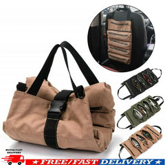 Canvas Tool Roll-Up Bag Wrench Storage Pouch