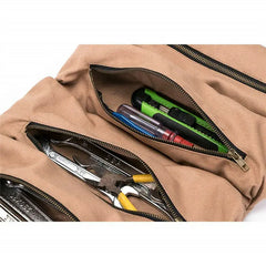 Canvas Tool Roll-Up Bag Wrench Storage Pouch