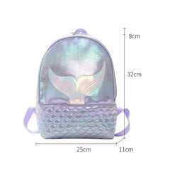 Glitter Mermaid Backpack Girls School Book Shoulder Bag Rucksack Travel