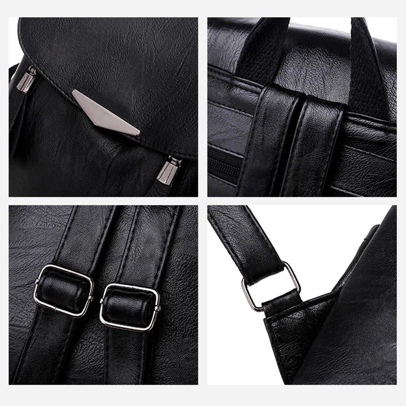 PU Leather Backpack Schoolbag For Girls