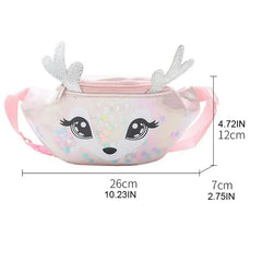Kids Elk Print Waist Fanny Pack Belt Pouch Travel Shoulder Bag Purse