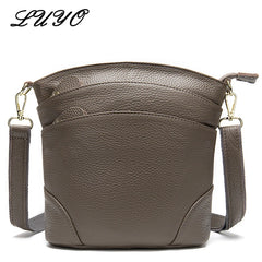 Natural Cow Leather Messenger Bag Small Crossbody Shoulder Bags For Women