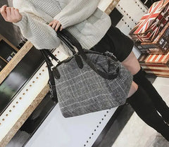 Women's Portable Travel Bag Large Capacity Cylinder Luggage Bag