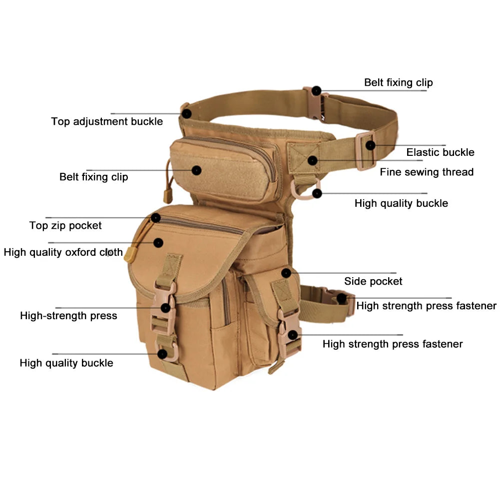Sports Camo Print Leg Bag Hip Drop Belt Motorcycle Messenger Shoulder Bags