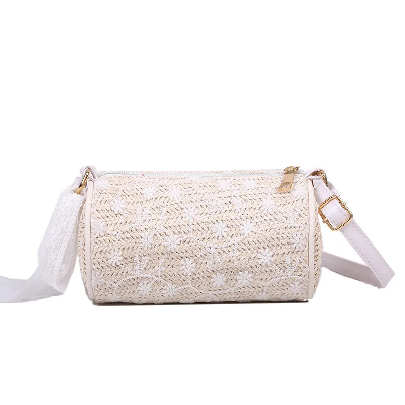 Summer Women Lace Straw Bag Woven Shoulder Messenger Bags Girls Beach Travel