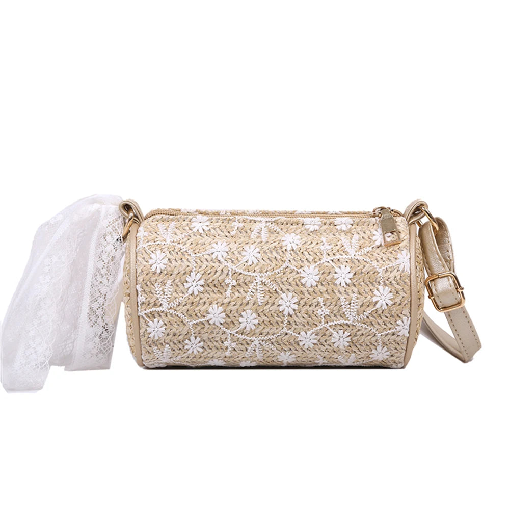 Summer Women Lace Straw Bag Woven Shoulder Messenger Bags Girls Beach Travel