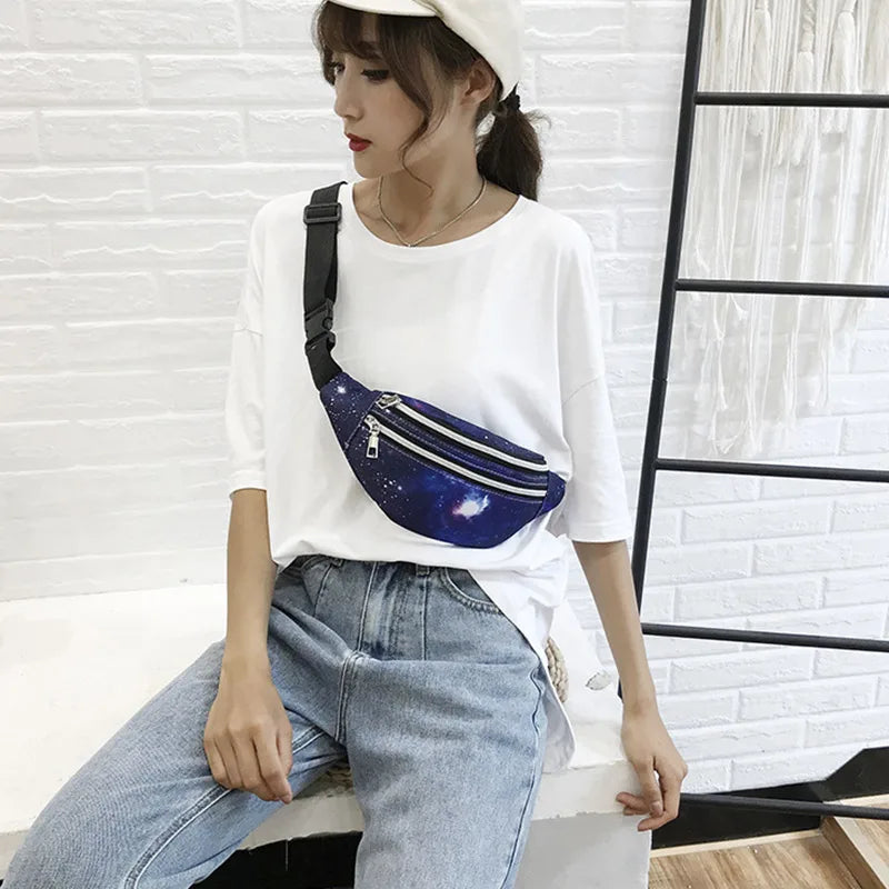 Women Belt Bag Fanny Pack Waist Bag with Earphone Hole