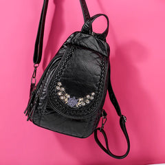 Women Leather Backpacks High Leather School Bagss for Teenage Girls