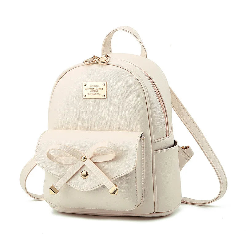 Vintage Women Leather Backpack for Girls School Bag Travel Bagpack