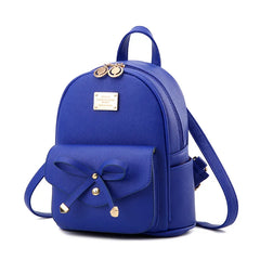 Vintage Women Leather Backpack for Girls School Bag Travel Bagpack