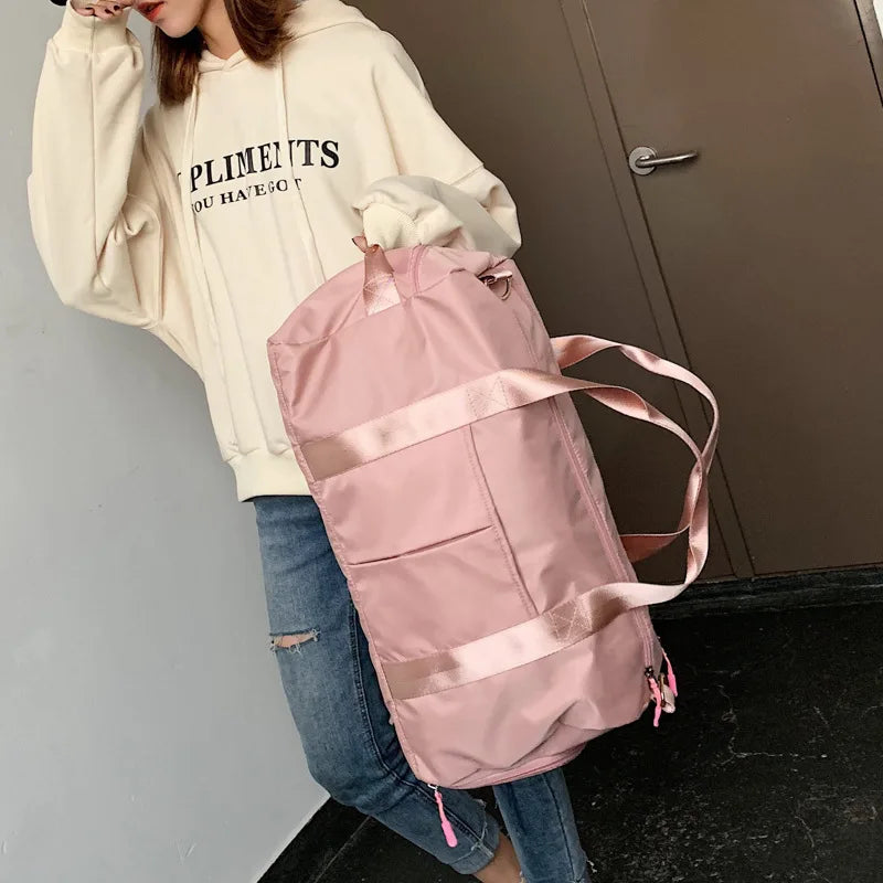 Waterproof Nylon Women Travel Bag Large-capacity Duffle Bags