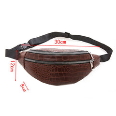 Women Waist Bag Fanny Pack PU Leather Solid Chest Bag Belt Purse