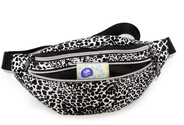 Leopard Print Waist Bag for Women, Autumn Winter Double-layer Shoulder Chest Bag
