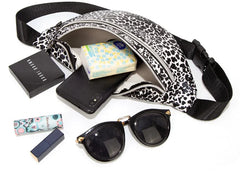 Leopard Print Waist Bag for Women, Autumn Winter Double-layer Shoulder Chest Bag