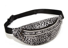 Leopard Print Waist Bag for Women, Autumn Winter Double-layer Shoulder Chest Bag
