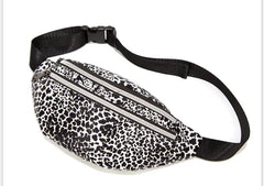 Leopard Print Waist Bag for Women, Autumn Winter Double-layer Shoulder Chest Bag