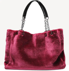 Autumn Plush Women's Bag Handbag European American Fur Big Bag