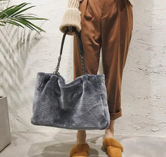 Autumn Plush Women's Bag Handbag European American Fur Big Bag
