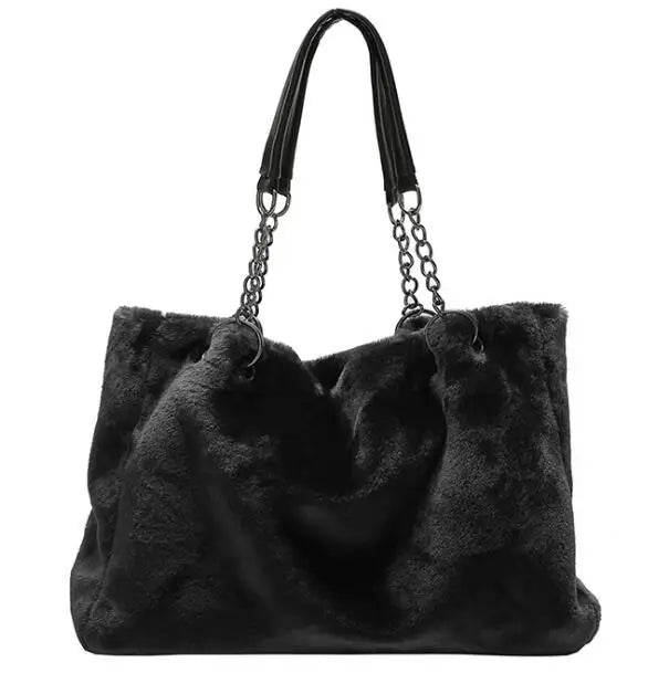 Autumn Plush Women's Bag Handbag European American Fur Big Bag