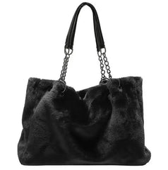 Autumn Plush Women's Bag Handbag European American Fur Big Bag