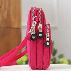 Women's Printed Small Shoulder Bag Wallet with Zipper