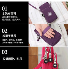 Women's Printed Small Shoulder Bag Wallet with Zipper