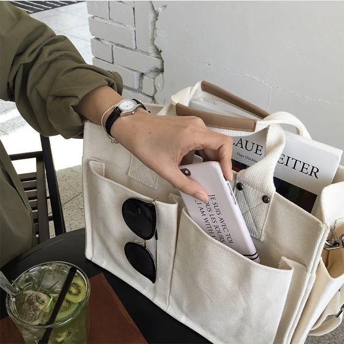 Hot Canvas Handbags Women Large Shopping Bag Reusable Shoulder Colour Jumbo Bags
