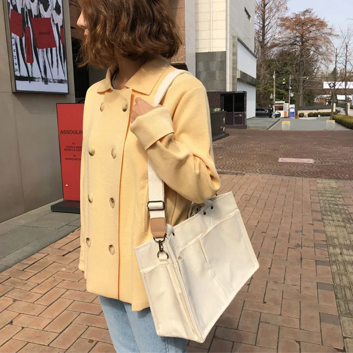 Hot Canvas Handbags Women Large Shopping Bag Reusable Shoulder Colour Jumbo Bags