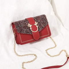 Mini Handbags Women Ins Ultra Fire Retro Wide Shoulder Strap Messenger Bag Purse