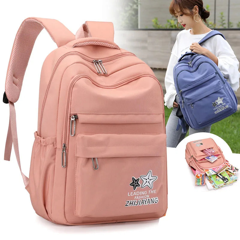 Nylon Backpack for School Student Large Capacity