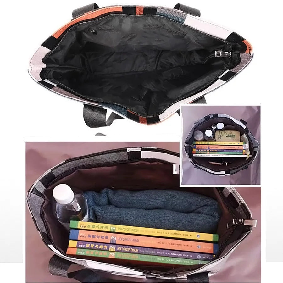 Women's Leather Shoulder Bag Handbags Tote Purse Lattice Big Bag
