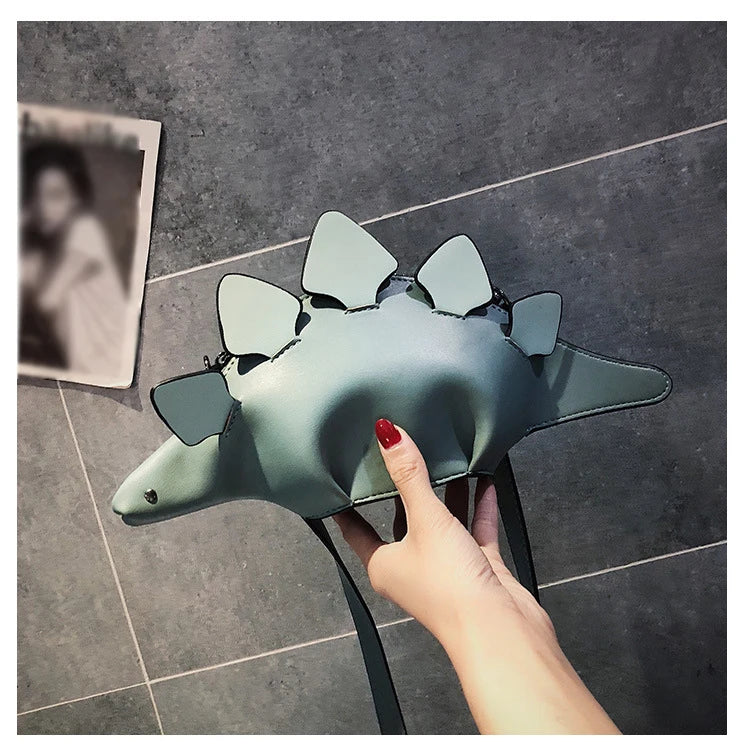 Dinosaur Shape Leather Shoulder Bag Women's Shopping Purse Casual Clutch Bag