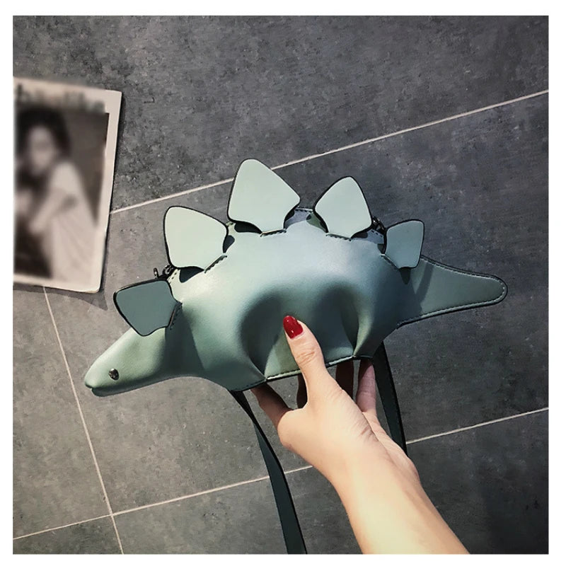 Dinosaur Shape Leather Shoulder Bag Women's Shopping Purse Casual Clutch Bag
