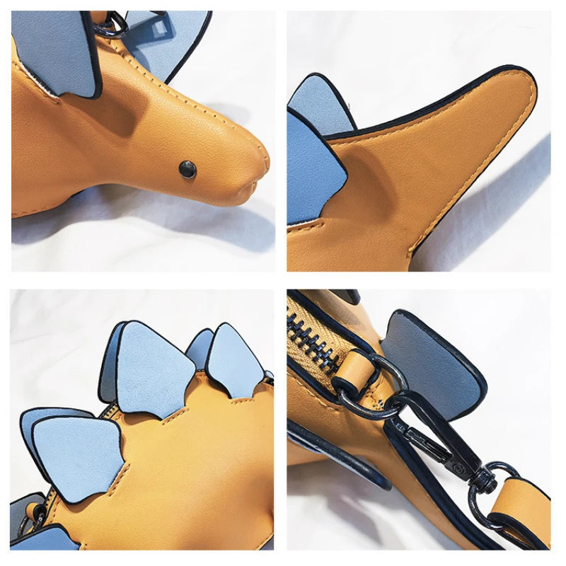 Dinosaur Shape Leather Shoulder Bag Women's Shopping Purse Casual Clutch Bag