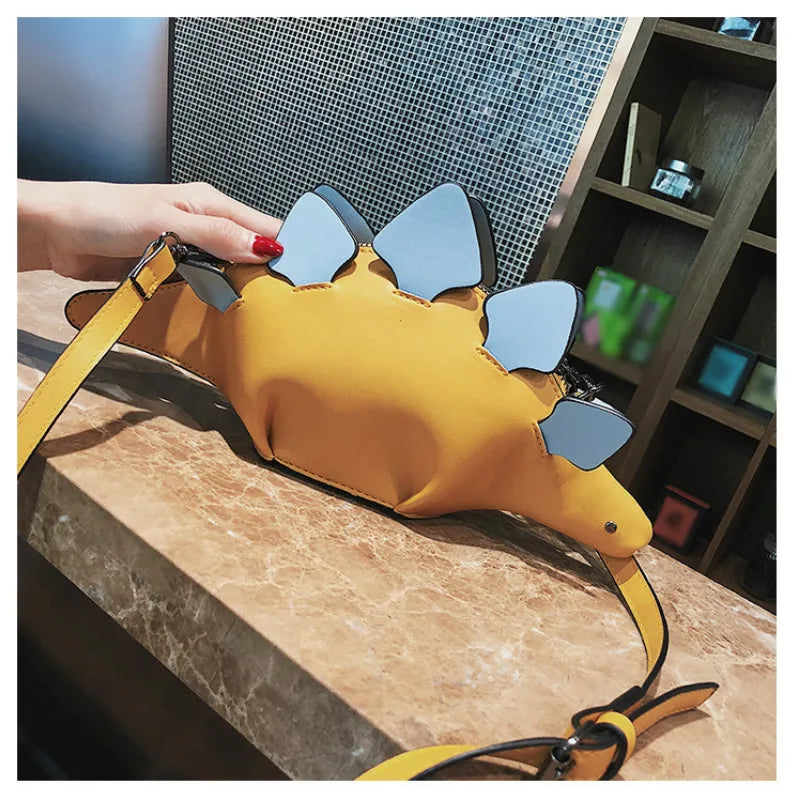 Dinosaur Shape Leather Shoulder Bag Women's Shopping Purse Casual Clutch Bag