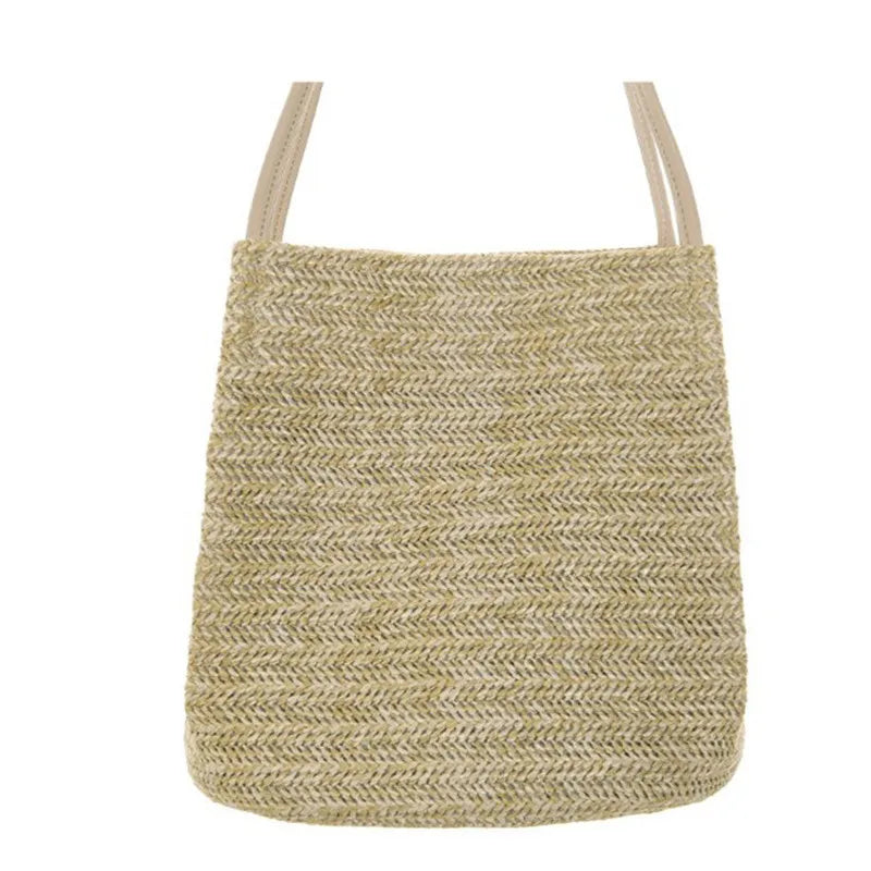 Women's Straw Bag Casual Woven Single Shoulder Bucket Bag