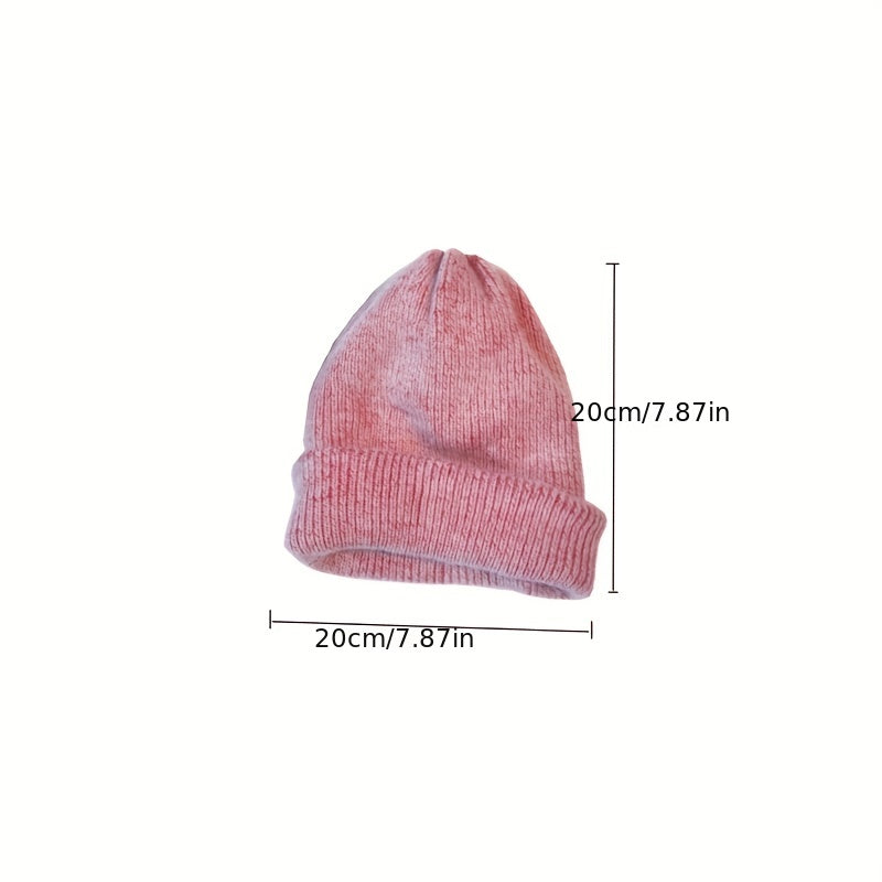 Men's Winter Knitted Beanie Hat Warm Solid Color Pullover Cap