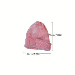Men's Winter Knitted Beanie Hat Warm Solid Color Pullover Cap