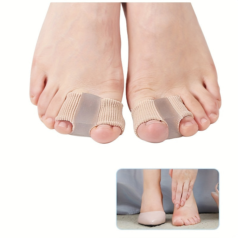 Silicone Forefoot Pad Toe Separator Double Hole Sleeve Toe Orthotics