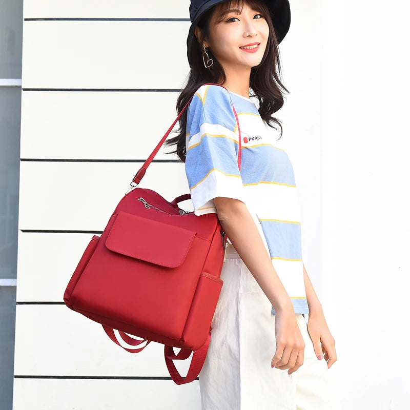 Oxford Cloth Women Backpack Multi-pocket Shoulder Bags