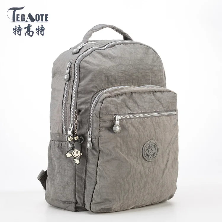 Waterproof Nylon Backpack Men Women School Bag
