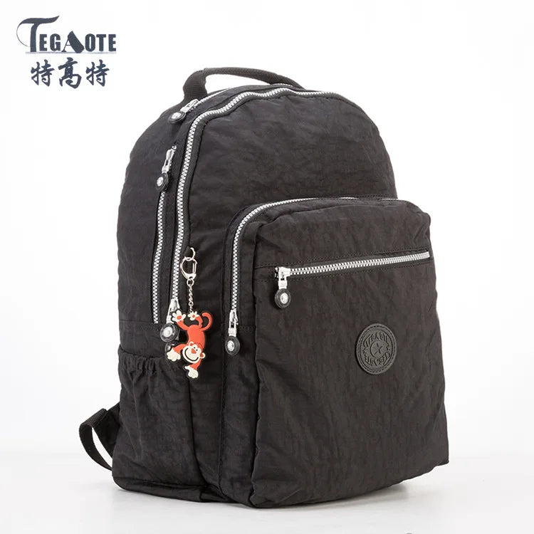 Waterproof Nylon Backpack Men Women School Bag