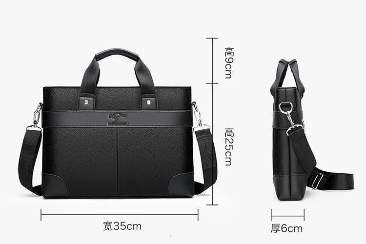 Men's Leather Briefcase Laptop Messenger Bag