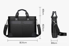Men's Leather Briefcase Laptop Messenger Bag